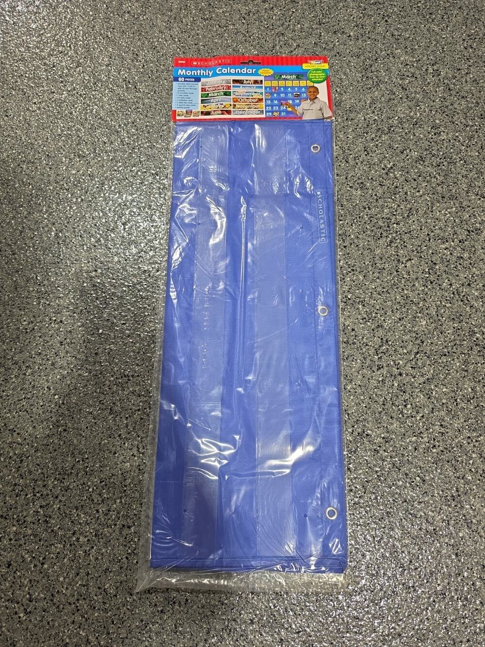 Scholastic Monthly Calendar Pocket Chart Blue (SC 511479) Brand New B7
